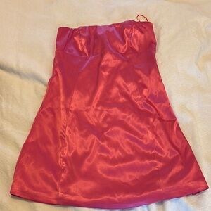 Elegant Pink  Strapless Dress